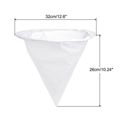 600 Mesh Paint Filter Bag 12.6" Dia Cone Shape Nylon Strainer for Filtering - White