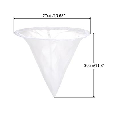 300 Mesh Paint Filter Bag 10.6" Dia Cone Shape Nylon Strainer for Filtering - White