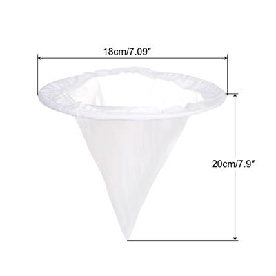 400 Mesh Paint Filter Bag 7" Dia Cone Shape Nylon Strainer for Filtering - White