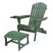 Foldable Adirondack Chair with cup holders with Ottoman - N/A