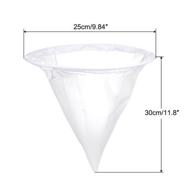 80 Mesh Paint Filter Bag 9.8" Dia Cone Shape Nylon Strainer for Filtering - White