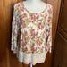 Disney Sweaters | Disney Apple Collection Lc Lauren Conrad Floral Tie Back Lace Trimmed Sweater | Color: Cream/Pink | Size: M