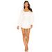 Free People Dresses | Free People Emmaline Sweater Dress In White Small Balloon Sleeve Cutout Knit | Color: White | Size: S