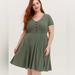 Torrid Dresses | Bogo Buy One Get One Half Off! Midi Rib Button-Down Skater Dress | Color: Green | Size: 1x