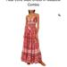 Free People Dresses | Free People Real Love Tassel Tie Meadow Combo Maxi Dress. Size Xl | Color: Pink/Red | Size: Xl