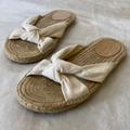 J. Crew Shoes | J. Crew Espadrilles Knotted White And Tan Slip Ons Size 8.5 | Color: Cream/Tan | Size: 8.5