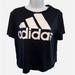 Adidas Tops | Adidas Black Short Sleeve T-Shirt Size Woman’s Small With White Logo | Color: Black/White | Size: S