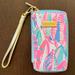 Lilly Pulitzer Bags | Lilly Pulitzer Tiki Palm Wristlet | Color: Blue/Pink | Size: Os