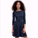 Kate Spade Dresses | Kate Spade Navy & Black Leopard Print Knit Dress | Size 0 | Color: Black/Blue | Size: 0