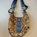 Coach Bags | Authentic Vintage Y2k Coach Brown Jacquard Hobo Signature Logo Purse Hand Bag | Color: Blue/Brown | Size: 14” X 10”