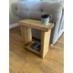 Solid wooden side end table rustic oak finish