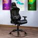 Sport High Back Racing Chair with Padded Arms, PC Gaming Chair with Height and Tilt Adjustment, Removable Pillow and Lumbar Pad