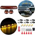 SCITOO Fit for 2002-2007 Chevy Silverado/GMC Sierra 1500 2500HD 3500 3x Amber Cab Lights Covers Cab Roof Running Top Clearance Marker Assembly with 5x Yellow LED Light Bulbs