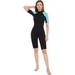 Wetsuits for Men and Women 2mm Mens Short Wet Suit Diving Surfing Snorkeling Kayaking Water Sports(Women-Shorty-Blue XL)