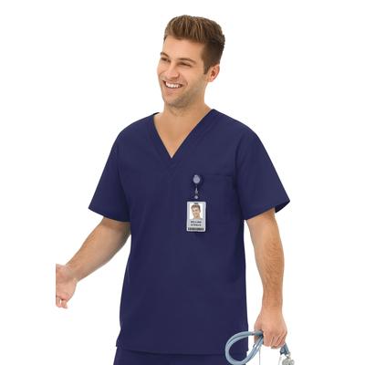 Men's Big & Tall Unisex One Pocket Scrub Top by Fundamentals in New Navy (Size 2X)