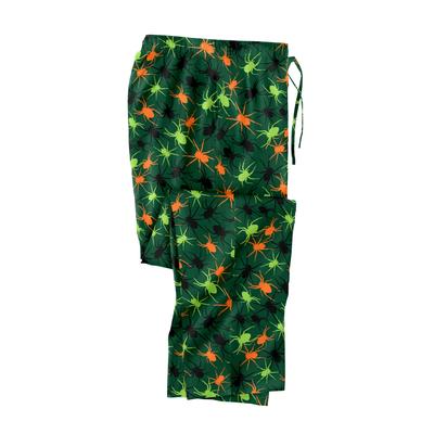 Men's Big & Tall Flannel Novelty Pajama Pants by KingSize in Neon Spiders (Size 8XL) Pajama Bottoms