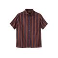 Men's Big & Tall Striped Short-Sleeve Sport Shirt by KingSize in Brown Stripe (Size 3XL)