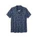 Men's Big & Tall KS Island Printed Rayon Short-Sleeve Shirt by KS Island in Lightning Bolt (Size 3XL)