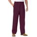 Men's Big & Tall Knockarounds® Full-Elastic Waist Pleated Pants by KingSize in Deep Burgundy (Size 9XL 38)