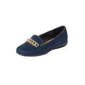 Wide Width Women's The Thayer Slip On Flat by Comfortview in Navy (Size 9 W)