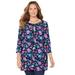 Plus Size Women's Liz&Me® Swing Tunic Top by Liz&Me in Black Multi Floral (Size 6X)