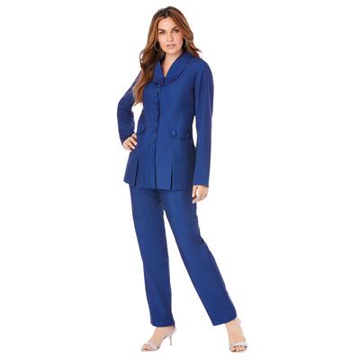Plus Size Women's Ten-Button Pantsuit by Roaman's in Evening Blue (Size 18 W)