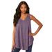 Plus Size Women's Textured Knit Swing Tank by Roaman's in Dusty Purple (Size 34/36)