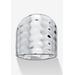 Women's .925 Sterling Silver Hammered-Style Band Ring by PalmBeach Jewelry in White (Size 10)