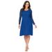 Plus Size Women's Seamed Lace Dress by Jessica London in Dark Sapphire (Size 12 W)