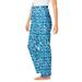 Plus Size Women's Knit Sleep Pant by Dreams & Co. in Deep Teal Hearts (Size 1X) Pajama Bottoms