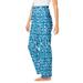 Plus Size Women's Knit Sleep Pant by Dreams & Co. in Deep Teal Hearts (Size 4X) Pajama Bottoms