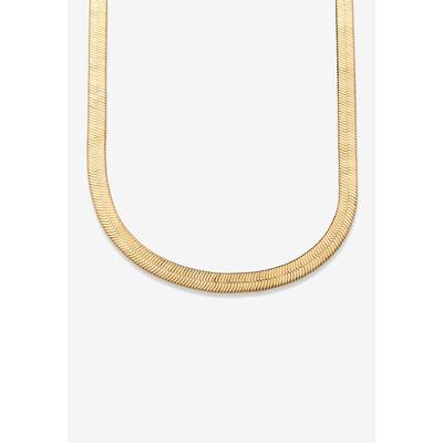 Women's Herringbone Necklace In .925 Sterling Silver With A Golden Finish by PalmBeach Jewelry in Gold