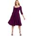 Plus Size Women's Sweetheart Swing Dress by June+Vie in Dark Berry (Size 18/20)