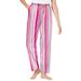 Plus Size Women's Knit Sleep Pant by Dreams & Co. in Sweet Coral Stripe (Size 5X) Pajama Bottoms