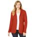 Plus Size Women's Cable Blazer Sweater by Jessica London in Copper Red (Size 26/28)