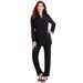 Plus Size Women's Ten-Button Pantsuit by Roaman's in Black (Size 26 W)
