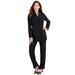 Plus Size Women's Ten-Button Pantsuit by Roaman's in Black (Size 34 W)