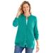 Plus Size Women's Perfect Long-Sleeve Cardigan by Woman Within in Waterfall (Size 2X) Sweater