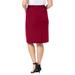 Plus Size Women's Tummy Control Bi-Stretch Pencil Skirt by Jessica London in Rich Burgundy (Size 16 W)