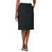 Plus Size Women's Stretch Cotton Chino Skirt by Jessica London in Black (Size 14 W)