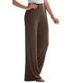 Plus Size Women's Everyday Stretch Knit Wide Leg Pant by Jessica London in Chocolate (Size 30/32) Soft Lightweight Wide-Leg