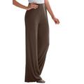 Plus Size Women's Everyday Stretch Knit Wide Leg Pant by Jessica London in Chocolate (Size 34/36) Soft Lightweight Wide-Leg