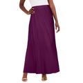 Plus Size Women's Stretch Knit Maxi Skirt by The London Collection in Dark Berry (Size 18/20) Wrinkle Resistant Pull-On Stretch Knit