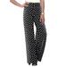 Plus Size Women's Everyday Stretch Knit Wide Leg Pant by Jessica London in Black Dot (Size 30/32) Soft Lightweight Wide-Leg