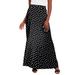 Plus Size Women's Everyday Stretch Knit Maxi Skirt by Jessica London in Black Dot (Size 30/32) Soft & Lightweight Long Length