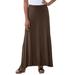 Plus Size Women's Everyday Stretch Knit Maxi Skirt by Jessica London in Chocolate (Size 26/28) Soft & Lightweight Long Length