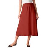 Plus Size Women's 7-Day Knit A-Line Skirt by Woman Within in Red Ochre (Size L)
