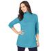 Plus Size Women's Cotton Cashmere Turtleneck by Jessica London in Blue Bell (Size 18/20) Sweater