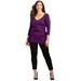 Plus Size Women's Curvy Collection Wrap Front Top by Catherines in Berry Pink Texture (Size 3X)