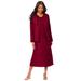 Plus Size Women's Pleated Jacket Dress by Roaman's in Rich Burgundy (Size 26 W)